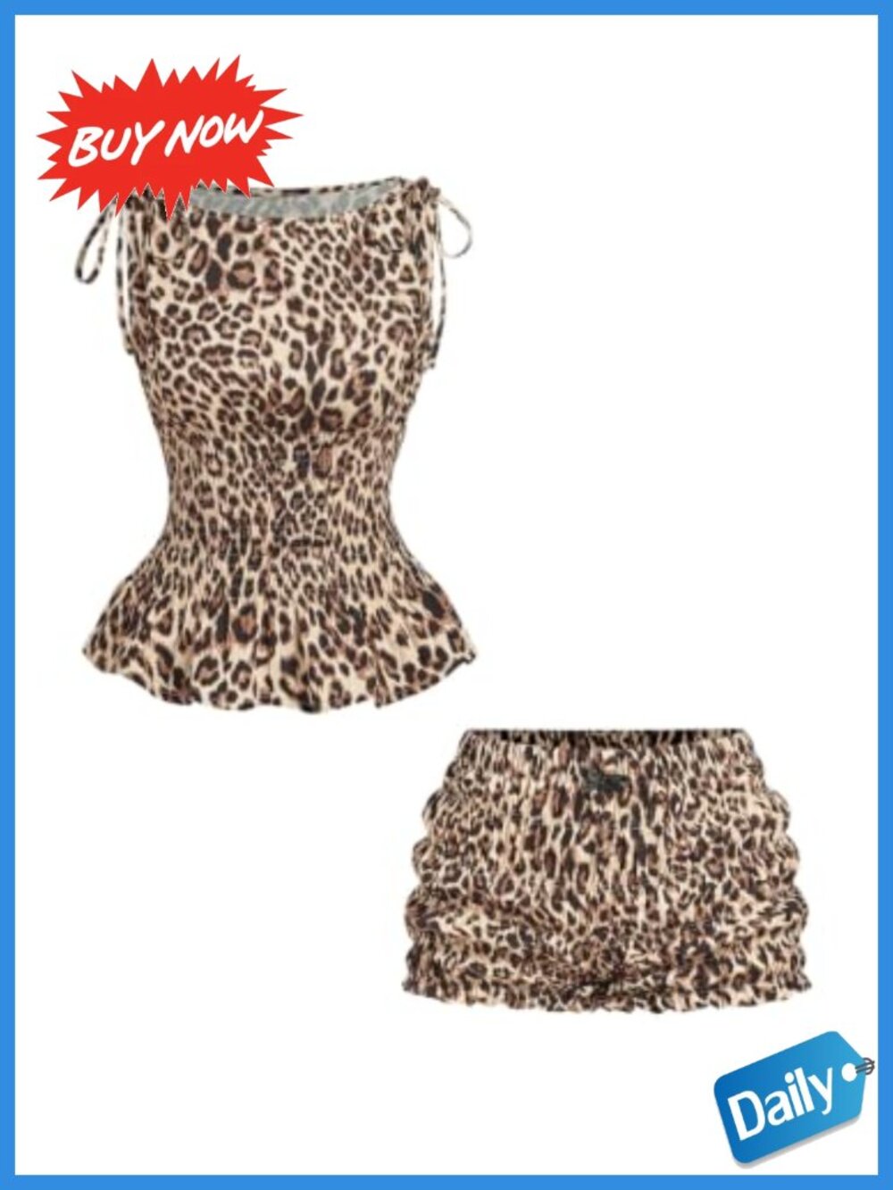 Women's Polka Dot 2 Piece Set Tank Top & Ruffle Shorts